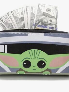 Star Wars Grogu Baby Yoda Farberly Zip Wallet Mandalorian Disney